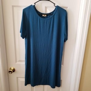 Teal Piko Dress